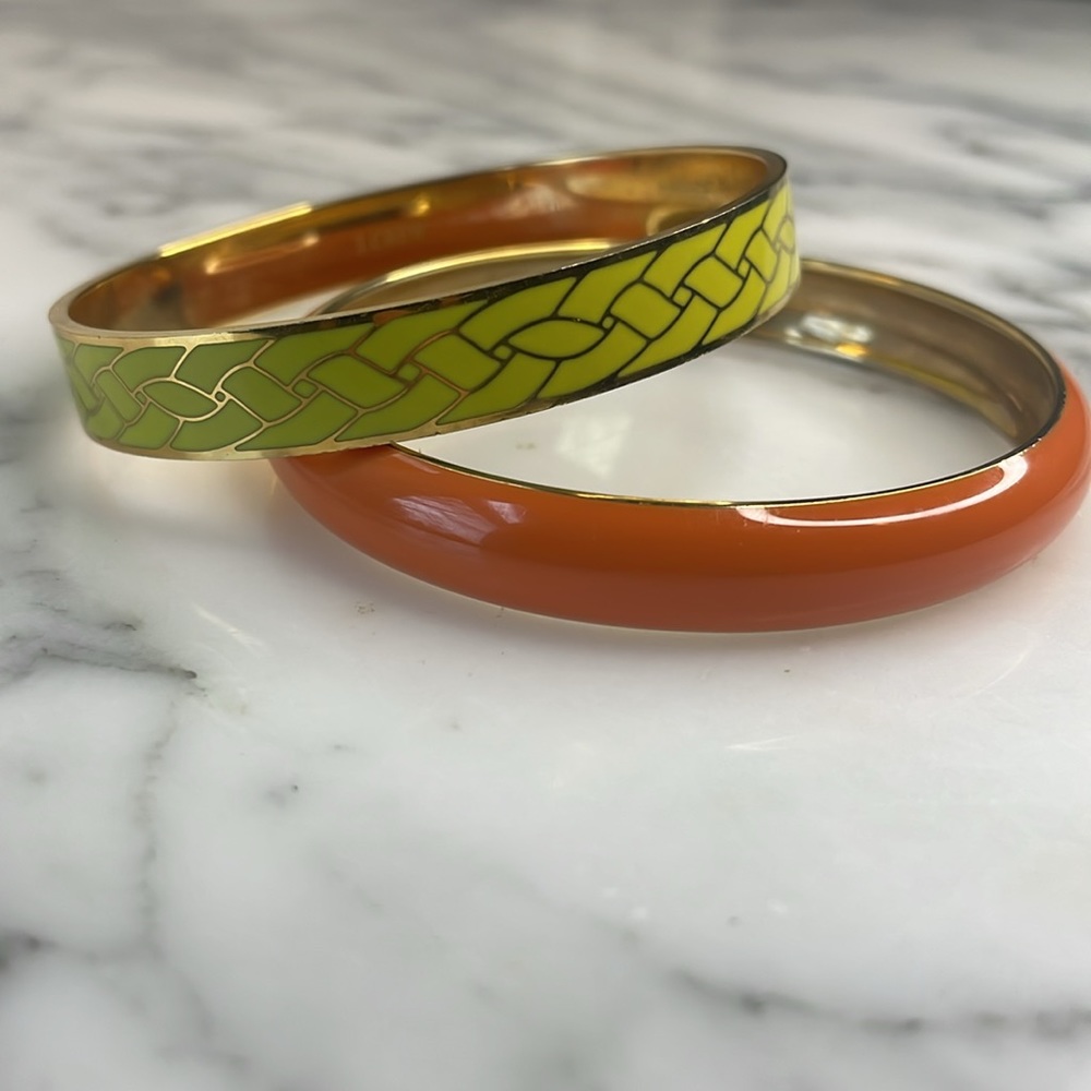 J. Crew Lime and Orange Enamel Bracelets